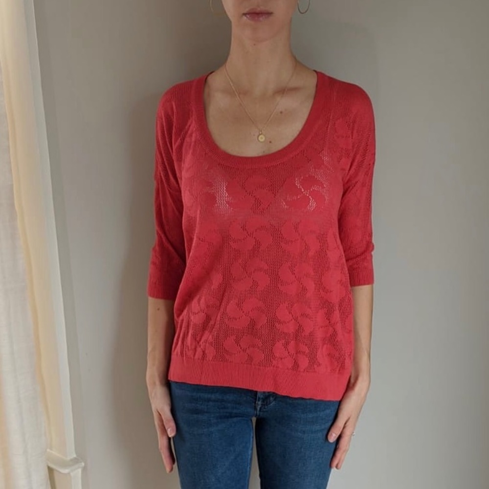 Cotton blend knit top